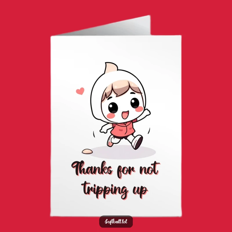 Free Printable Thank You Card: Kawaii Tripping Runner, Funny Downloadable