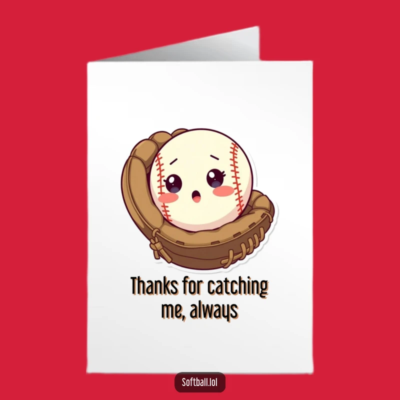 Free Printable Thank You Card: Surprised Softball Pop - Funny Downloadable Gift