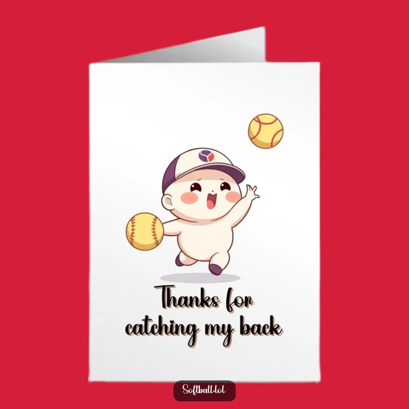 Free Printable Thank You Card: Awesome Softball Catch - Show Gratitude