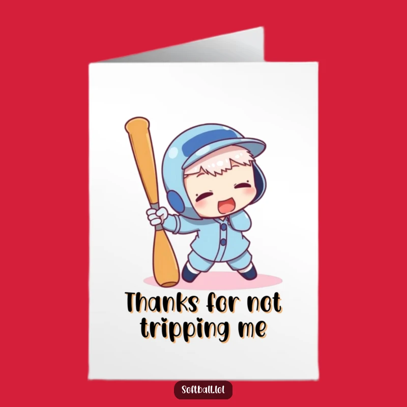 Humorous Free Printable Thank You Card: Tripping Character