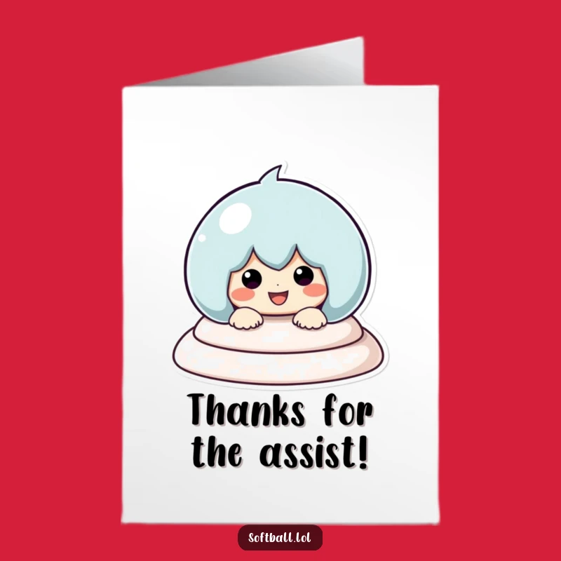 Free Printable Kawaii Baseball Thank You Card - Funny Sliding Player Downloadable