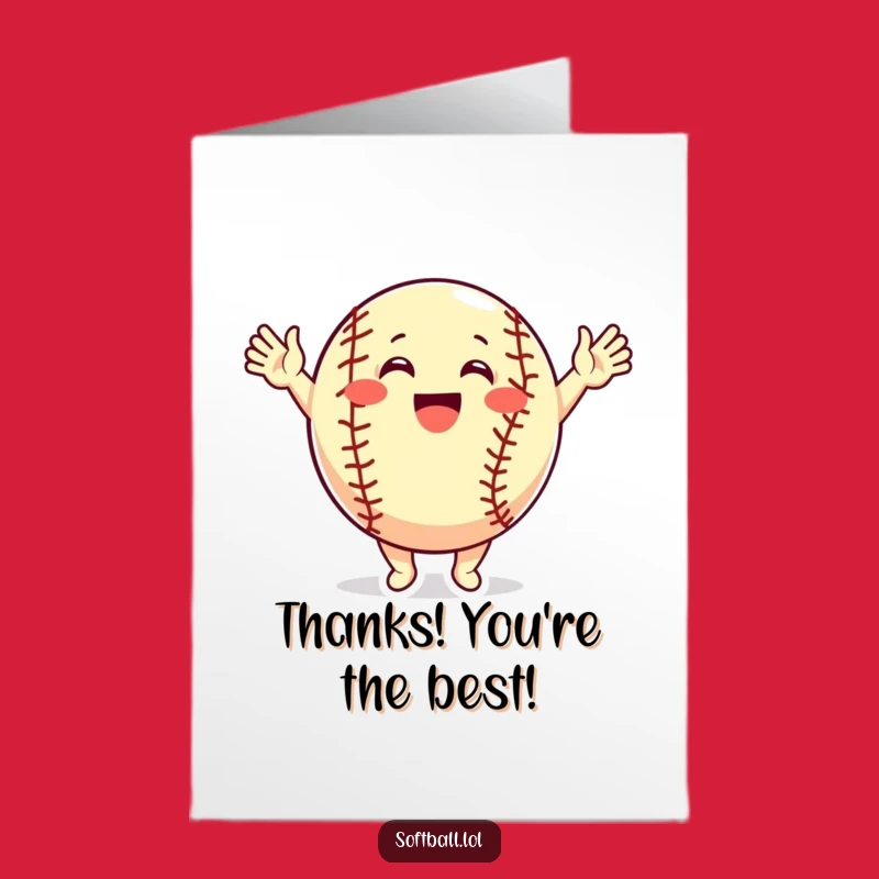Free Printable Cheering Softball Thank You Card - Funny Downloadable Gift