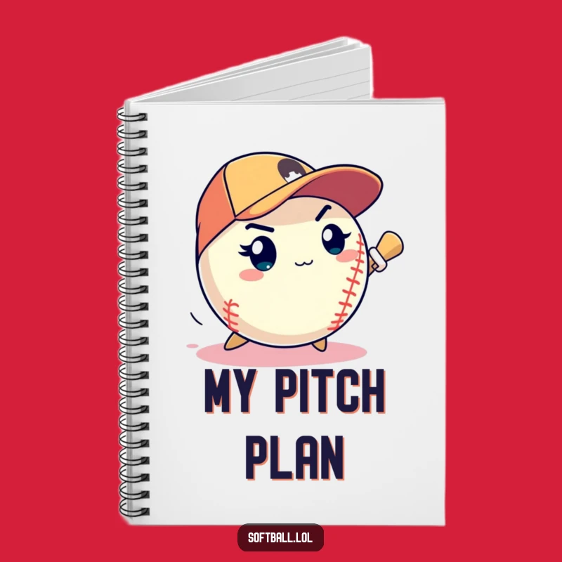 Funny Pitching Softball Notebook - Journal Your Strategy