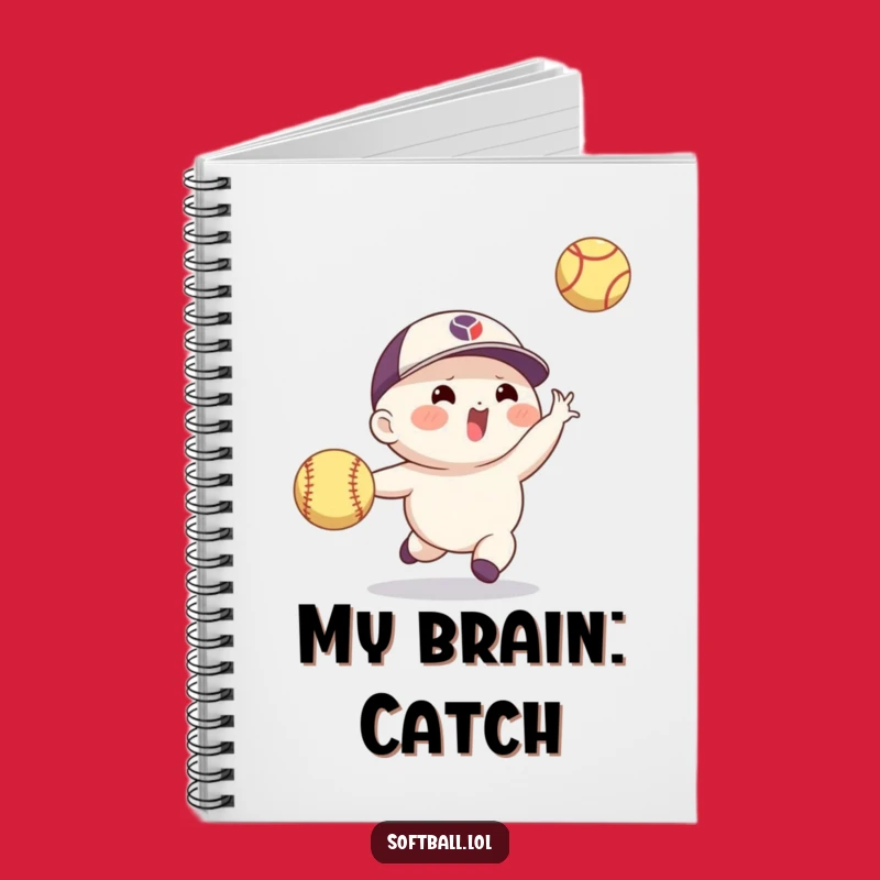 Funny Softball Catch Notebook: Agile Character's Notes, Skillful Journal, Perfect Funny Gift