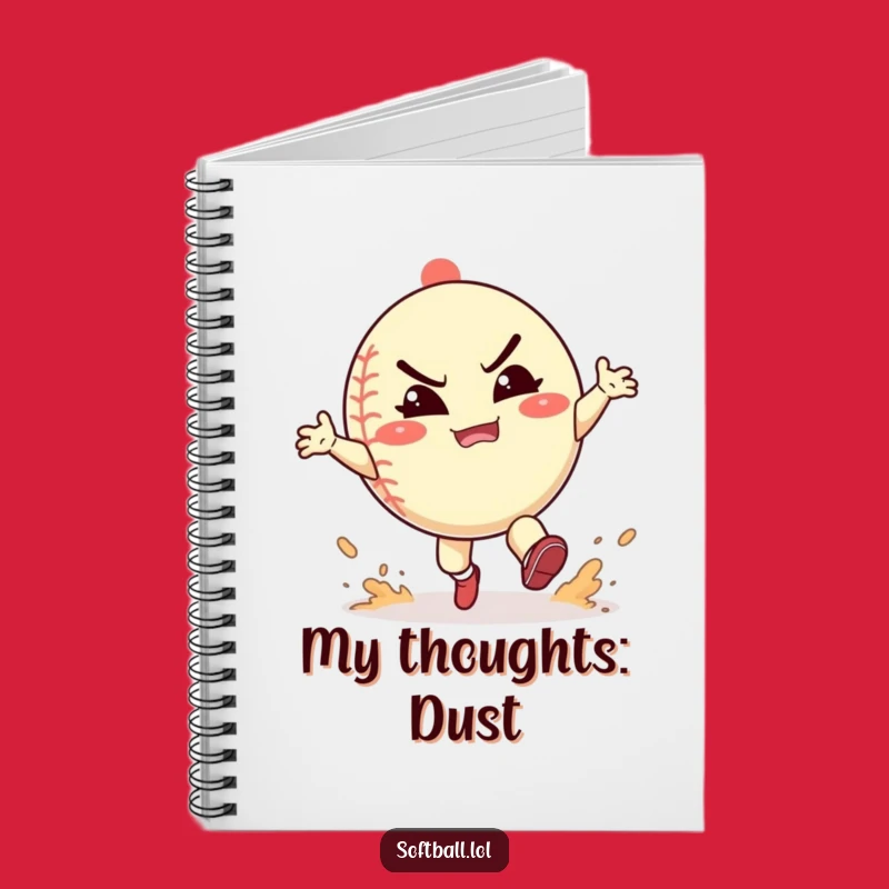 Funny Softball Dust Kick Notebook: Playful Character's Notes, Energetic Journal, Perfect Funny Gift