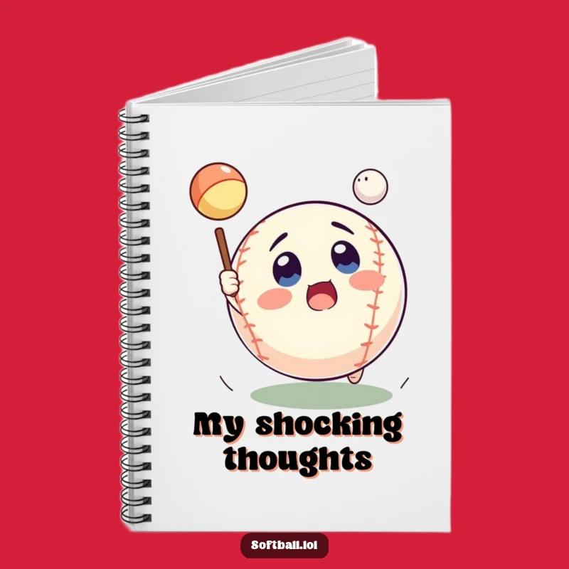 Funny Surprised Softball Notebook - Jot Down Ideas with a Laugh