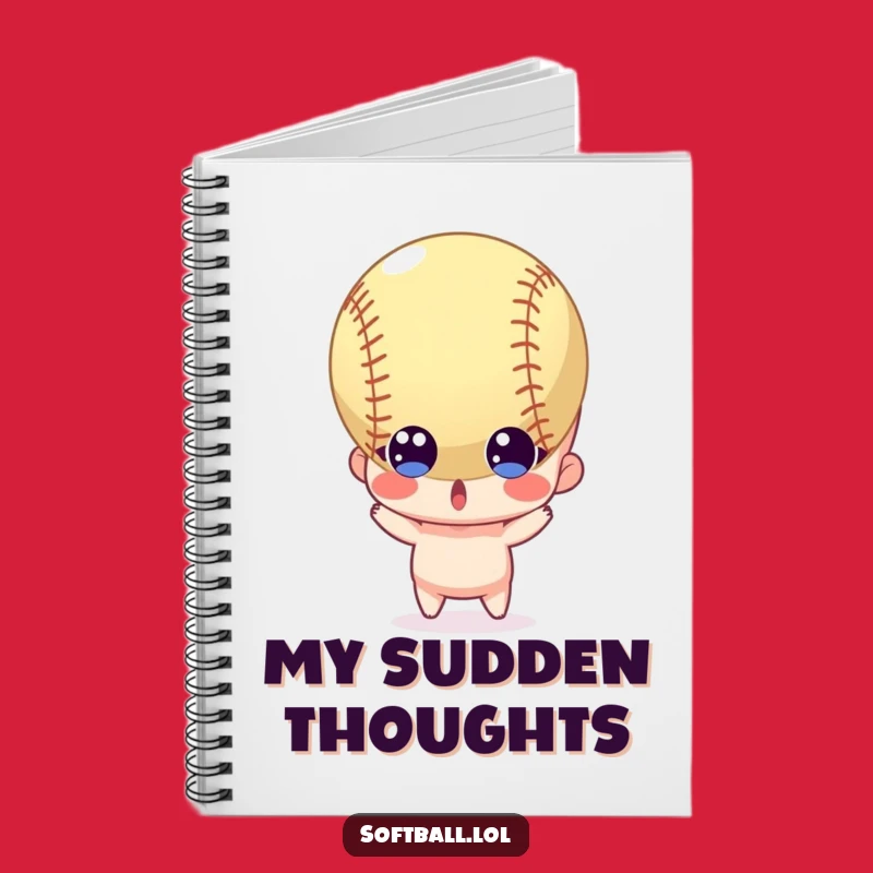 Funny Surprised Softball Notebook: Jot Down Reactions, Perfect Gift
