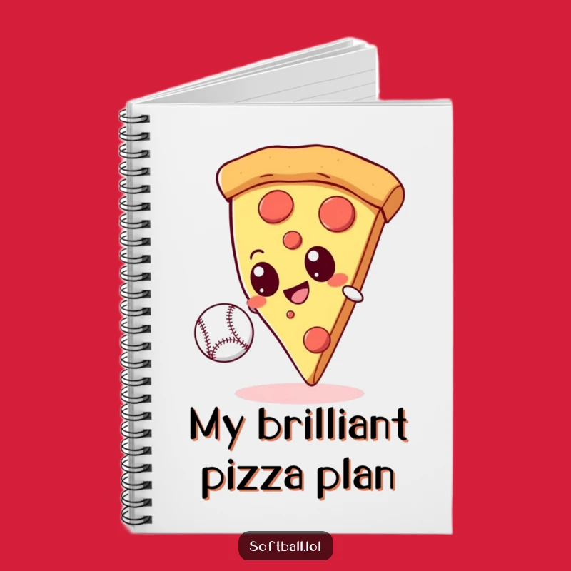 Funny Pizza Baseball Notebook - Jot Down Your Goofy Thoughts Gift