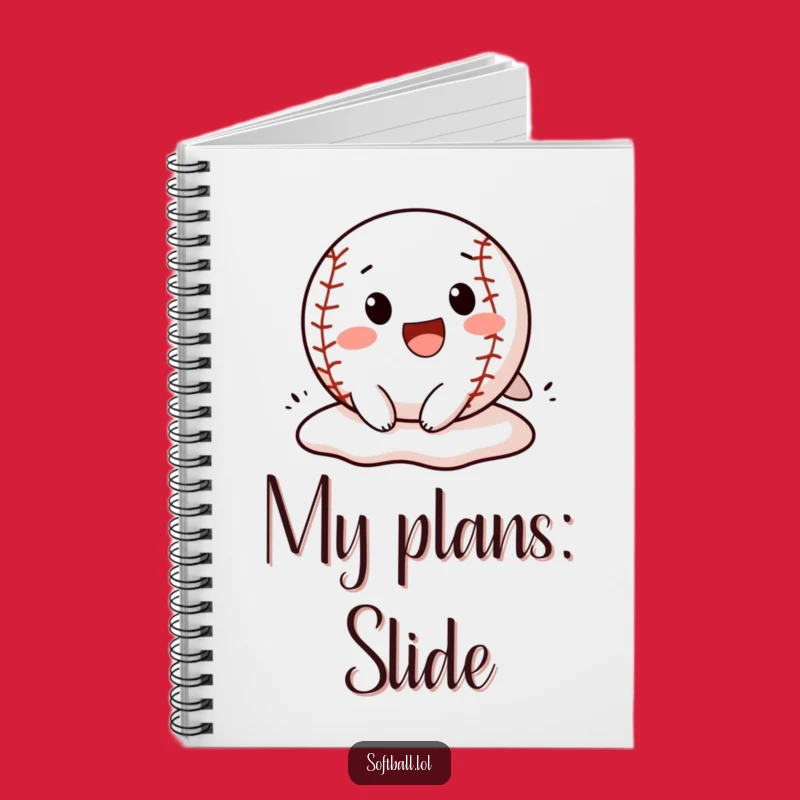 Funny Softball Slide Notebook: Cheerful Character's Notes, Hilarious Journal, Perfect Funny Gift