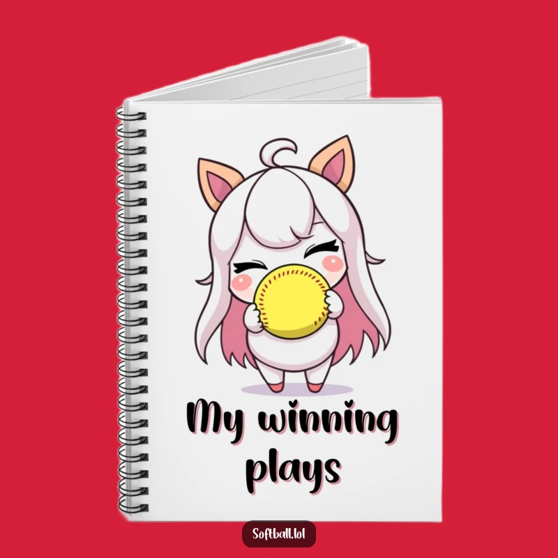 Funny Softball Notebook - Winking Player Journal for Ideas, Great Funny Gift
