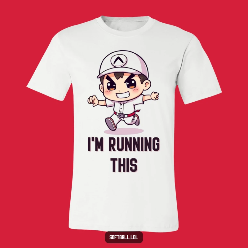 Funny Baseball T-Shirt - Determined Runner Graphic Tee for Ultimate Gift