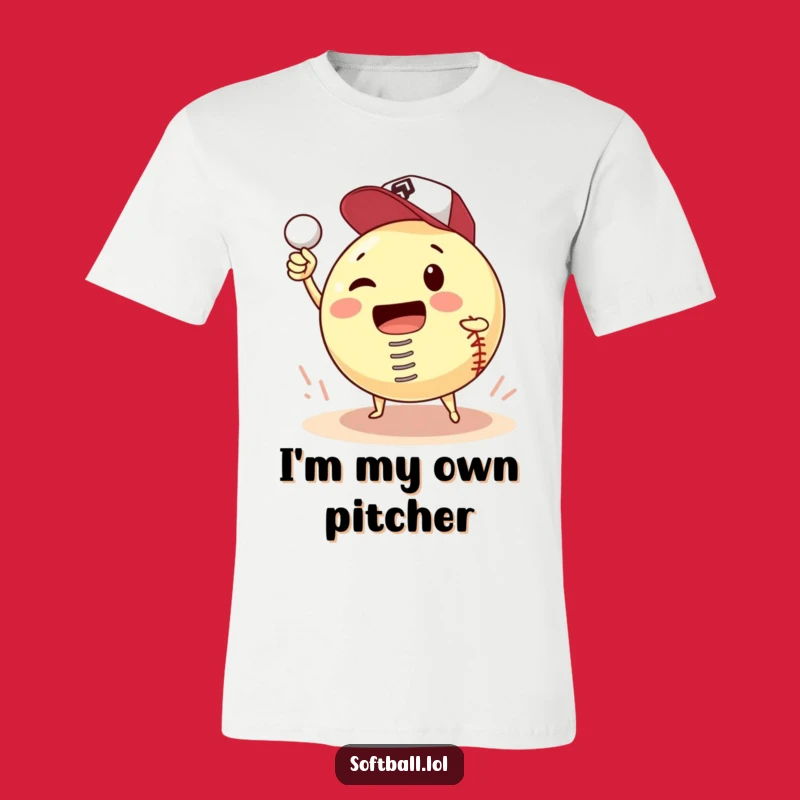 Funny T-Shirt: Softball With Spring Hilariously Pitching Itself - Gag Gift