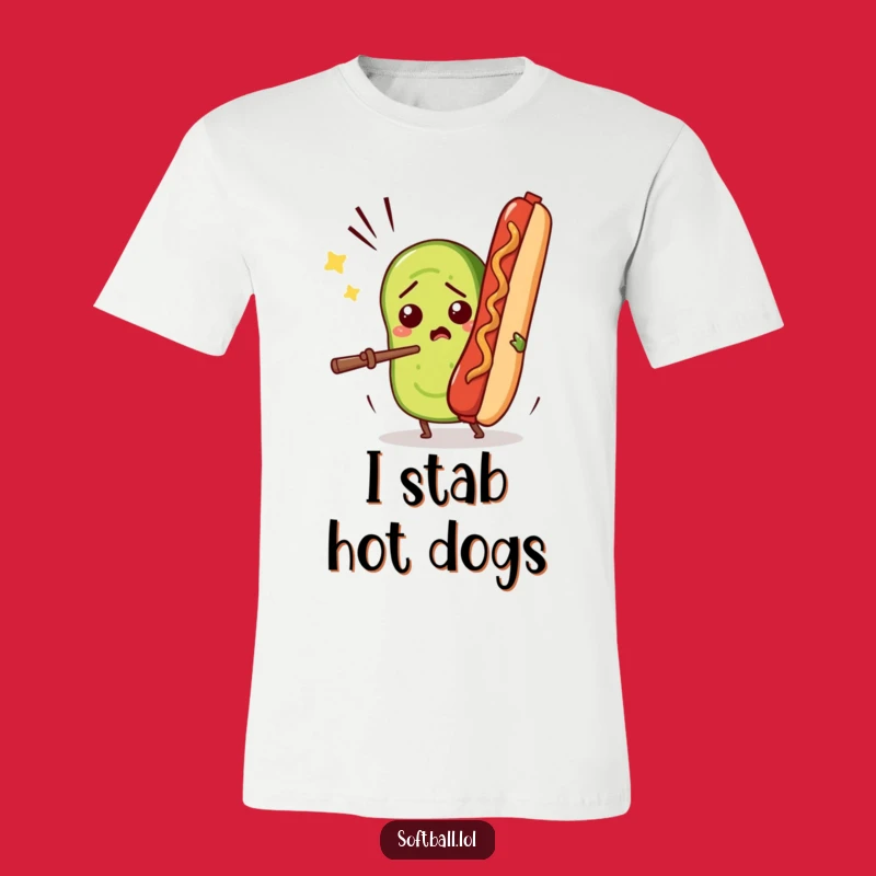 Funny Pickle vs Hot Dog T-Shirt: Confused Slice's Food Fight Tee Gift!