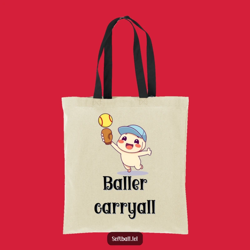 Funny Softball Catch Tote Bag: Proud Character Design, Great Funny Gift