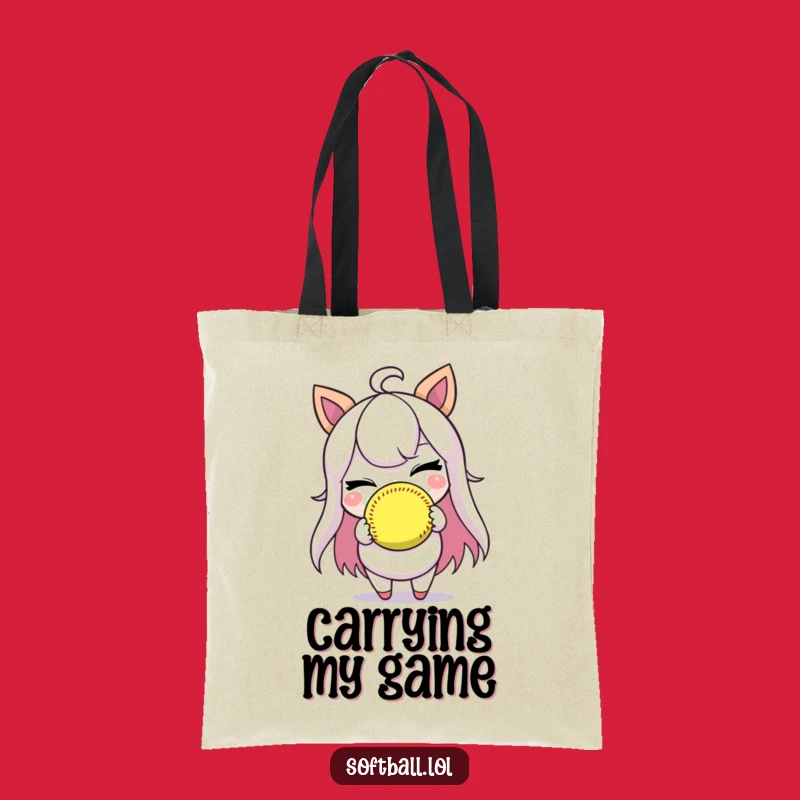 Funny Softball Tote Bag - Stylish Winking Player Carry-All, Perfect Funny Gift