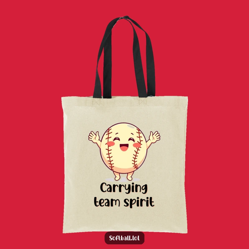 Cheerleader Softball Tote Bag: Funny Raised Arms, Sporty Gift