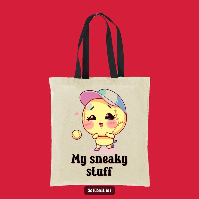 Funny Winking Softball Tote Bag - Carry Your Playfulness Gift
